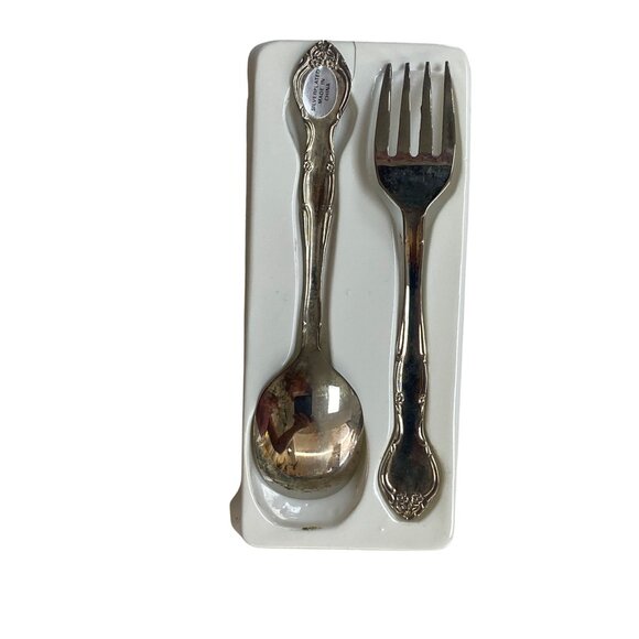 Honors Baby Silverplated Spoon & Fork Set - Picture 4 of 7